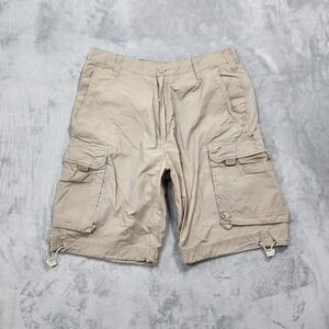 Vintage Baileys Point Shorts Mens 34 Beige Cargo Utility Drawcord Hem‎ Outdoor